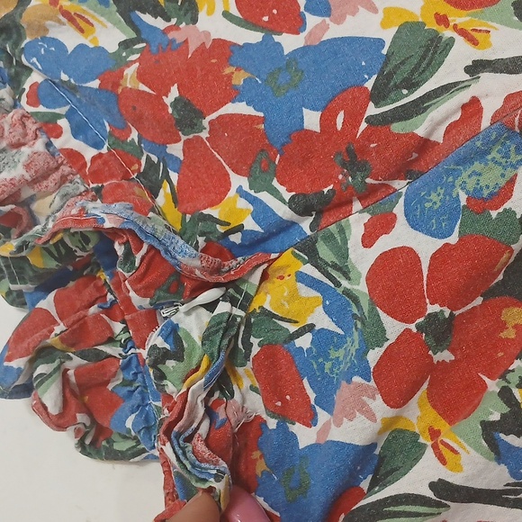 Molly Bracken Strapless Floral Dress - Red, Yellow, Blue Pre-owned Sz M - Picture 7 of 13